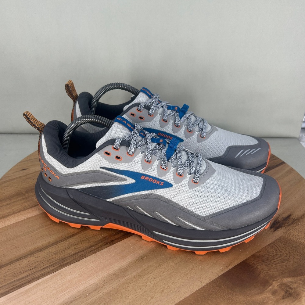 Brooks Cascadia 16 Mens Trail Running Shoes Grey Orange 1103761D038 Size 8.5 D